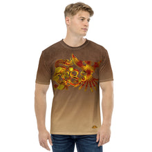 Load image into Gallery viewer, Dragon and Phoenix Infinity Red Gold Brown Fade Men&#39;s T-shirt
